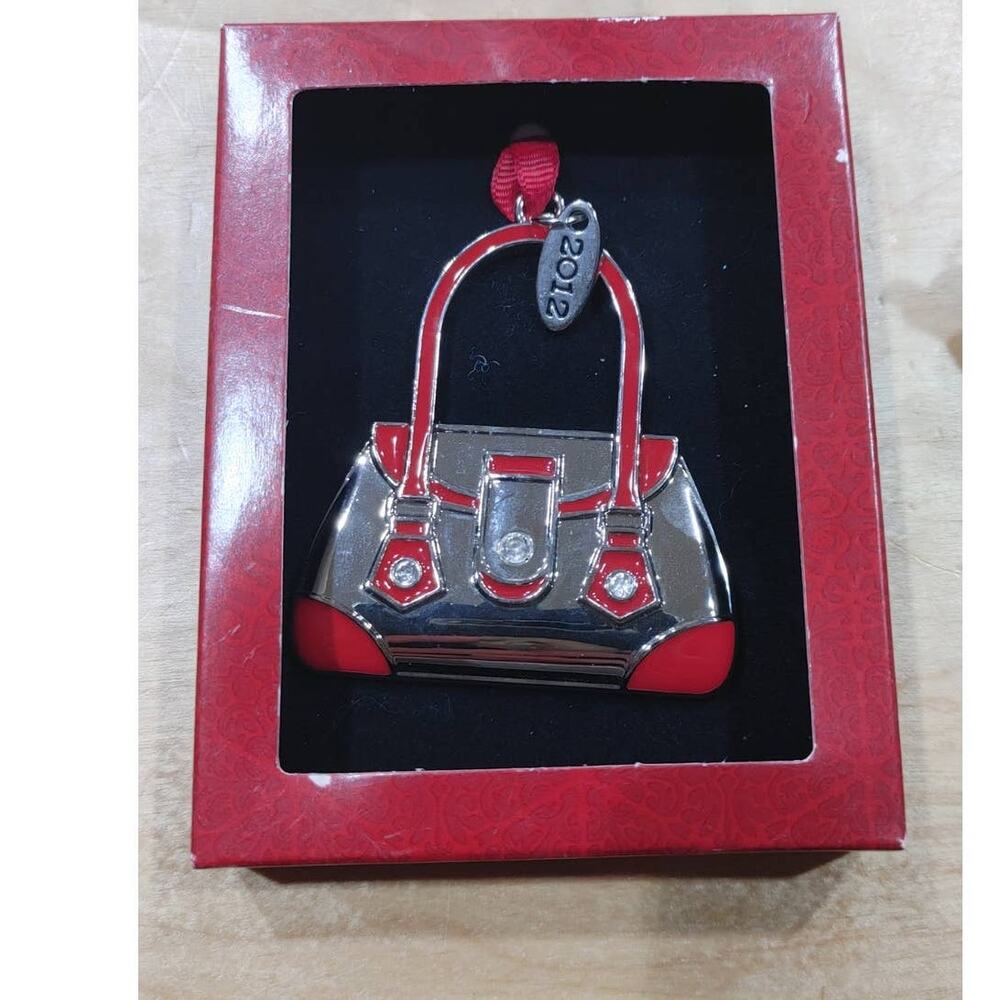 St. Nicholas Ornament 2012 Handbag Tote Silver Red New